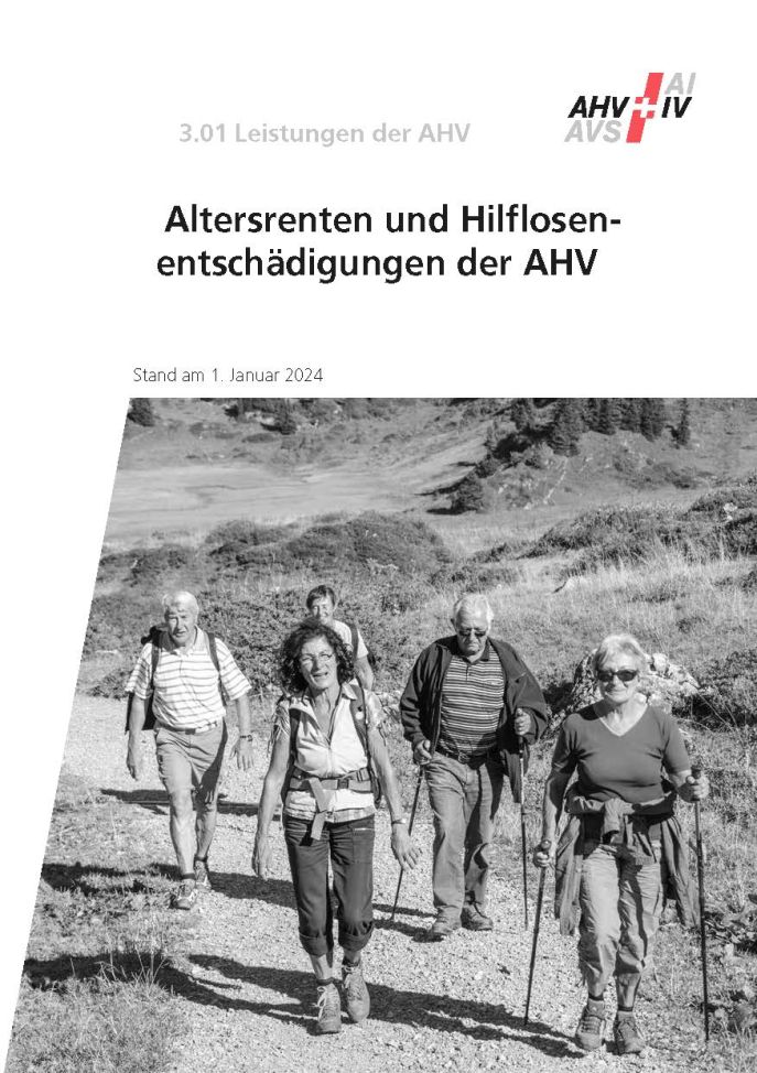 Merkblatt  3.01 – Altersrenten und Hilflosen­entschädigung der AHV
