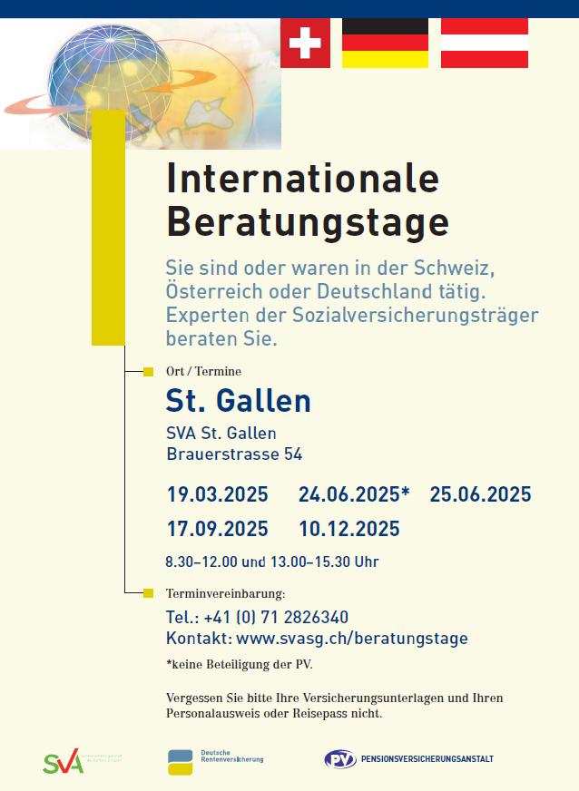 Internationale Beratungstage - Termine in St.Gallen 2025