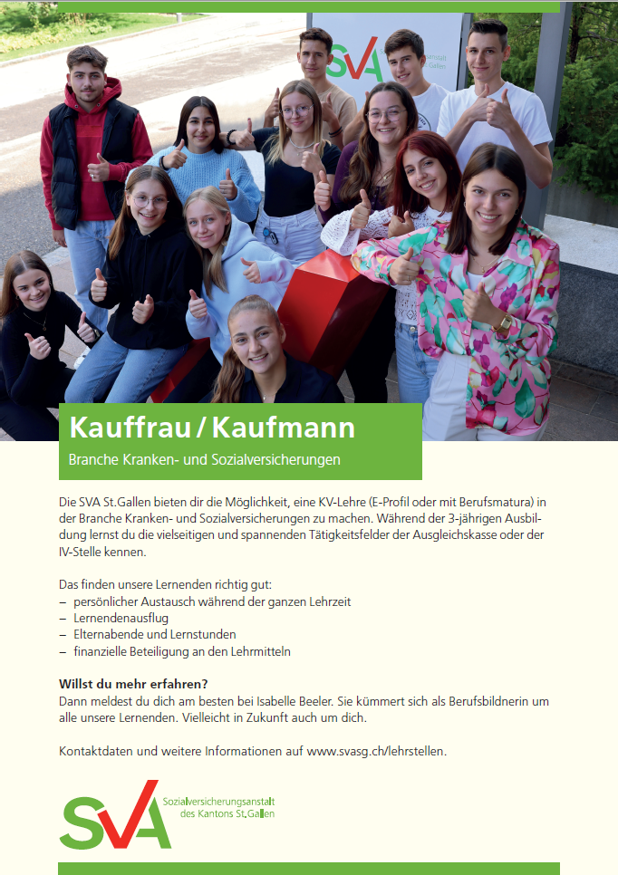 Kauffrau/Kaufmann - Branche Kranken- und Sozialversicherungen