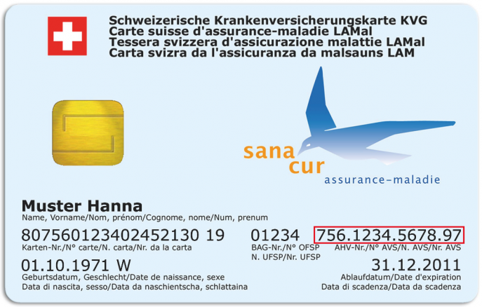 Krankeversciherungskarte  Muster